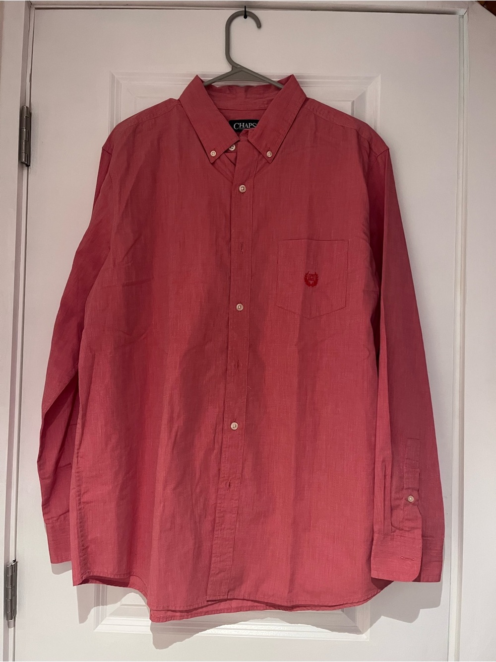 Chaps Men’s Coral Button-Down Long Sleeve Shirt